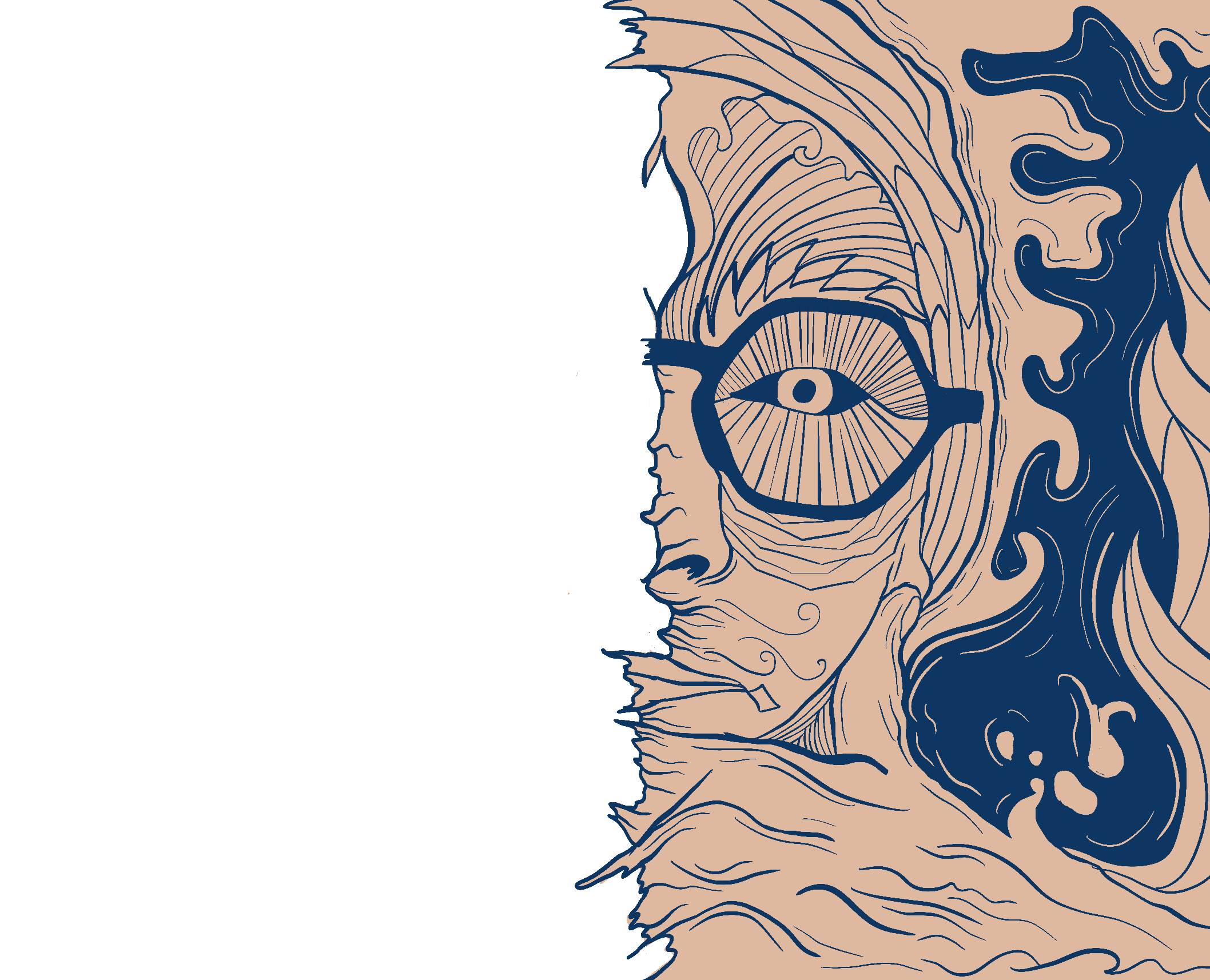 author digital painted half portrait