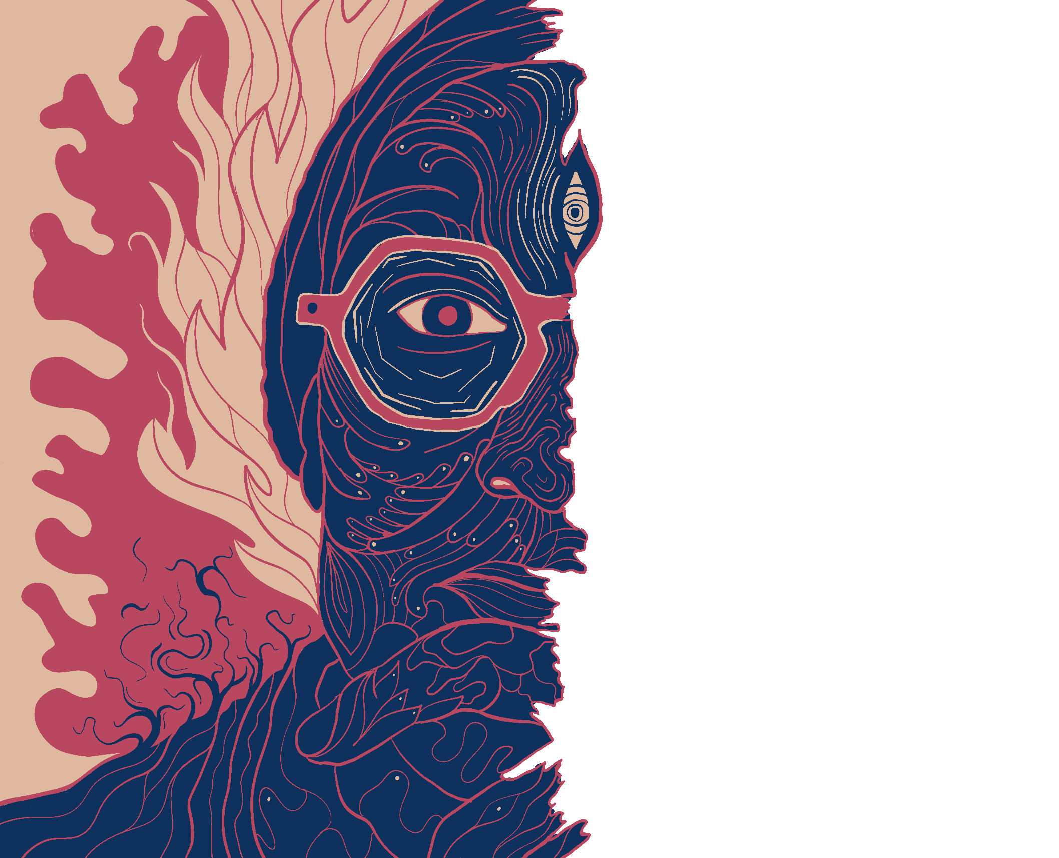 author digital painted half portrait